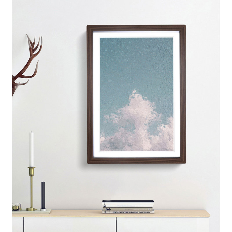 White Clouds Reaching Upwards - Framed Print, 36cm H x 27cm W x 2cm D, Walnut Framed