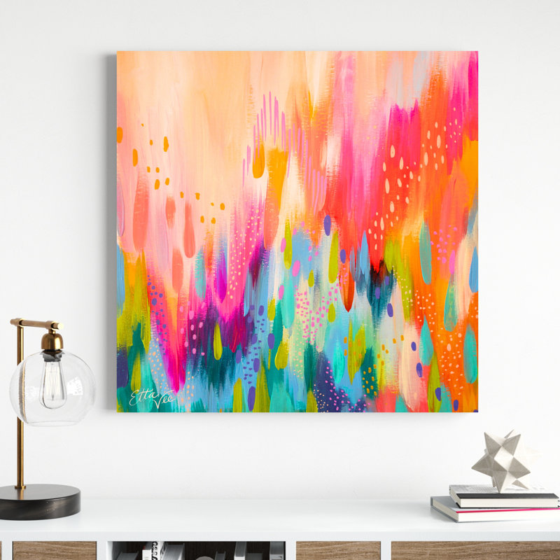 " Ettavee Brushstroke No92 ", 36" H x 36" W   , No, Wrapped Canvas