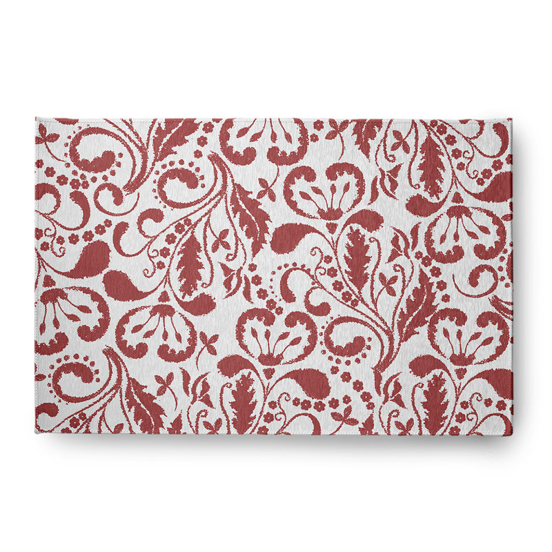 Bavita Chenille Floral Indoor / Outdoor Rug, Rectangle 4' x 6'