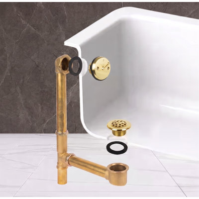 Trip Lever Leg Tub Drain with Overflow
