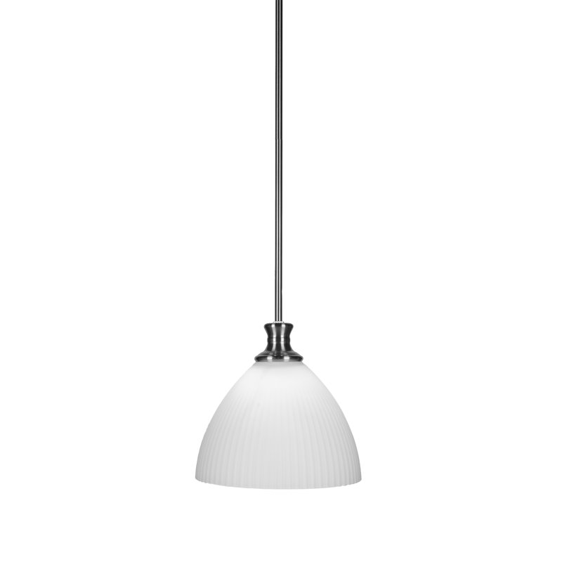 Carina Stem Hung Pendant Glass, Opal, 10.25" H x 10.75" W x 10.75" D, Brushed Nickel