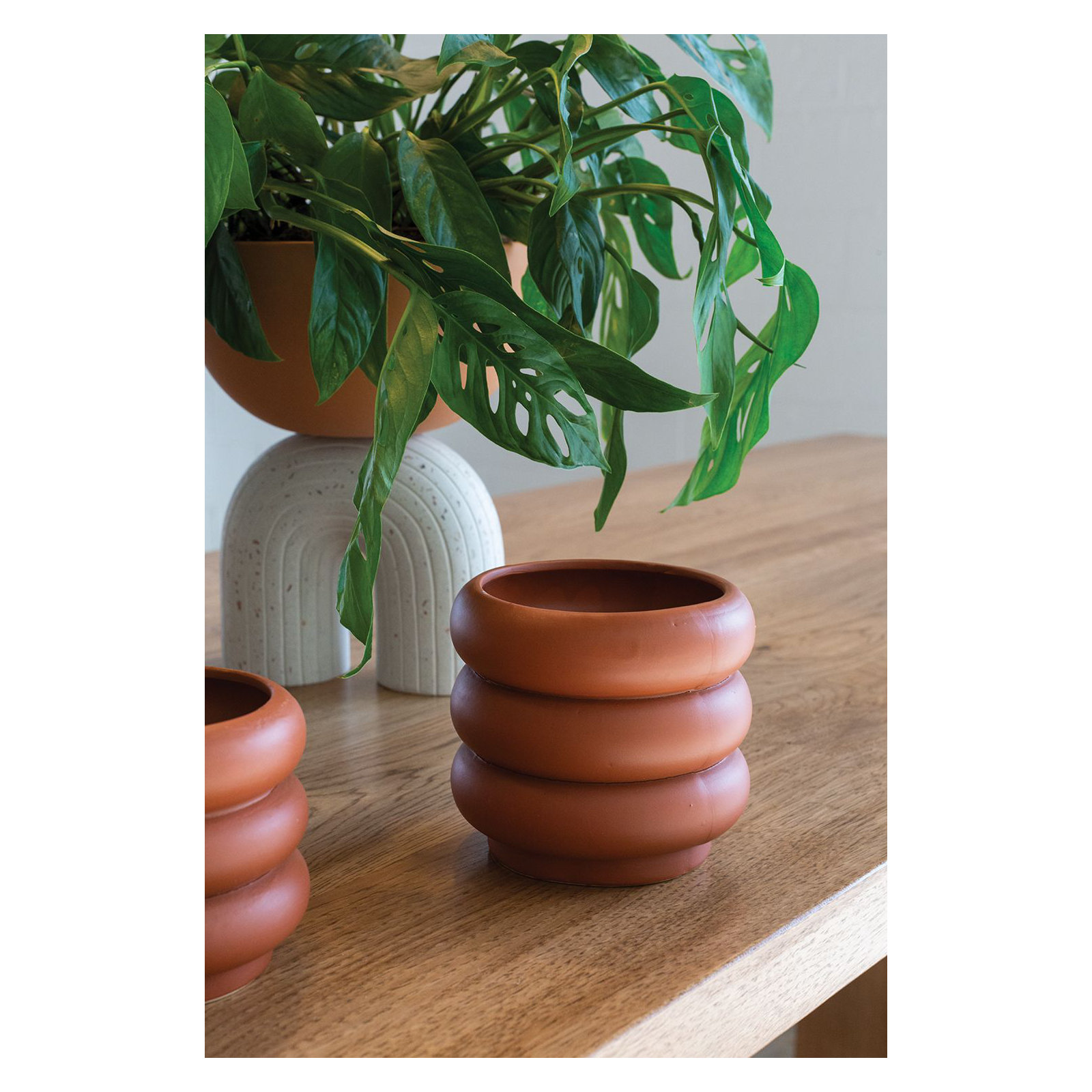 Tarus Handmade Ceramic Pot Planter, 4.5" H x 5" W x 5" D