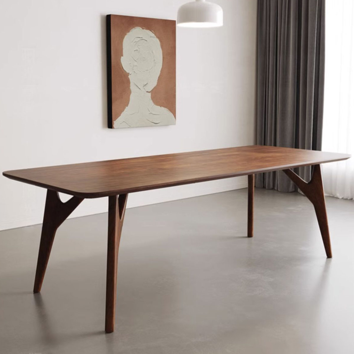 Corrigan Studio® Nut-brown Rectangular Solid Wood Dining Table ...