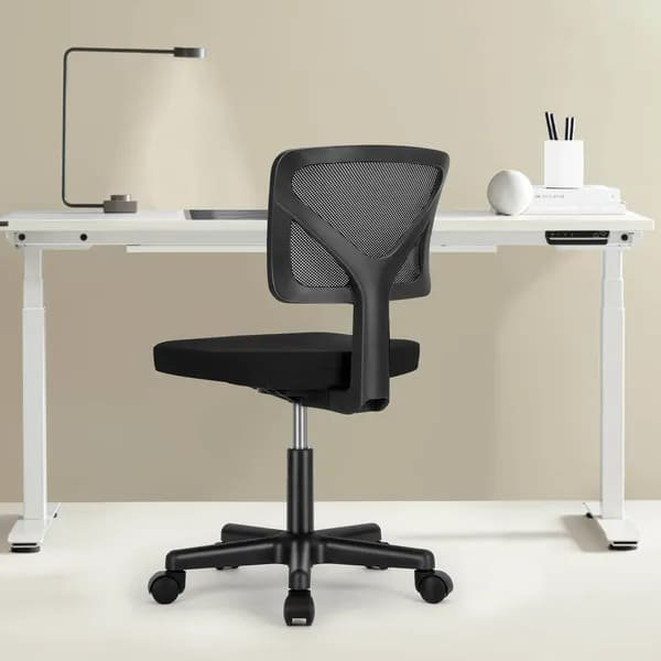 Fauteuil de bureau en maille à dossier bas et sans accoudoirs avec support lombaire