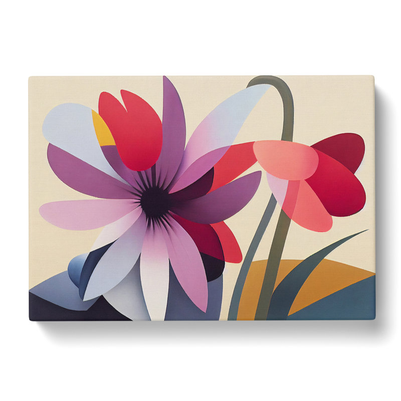 Effervescent Abstract Flower - Wrapped Canvas Print, 40cm H x 60cm W x 3cm D