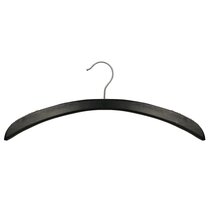 The Great American Hanger Company Wavy Black Wood Suit Hanger w/Velvet  Non-Slip Bar, Box of 25 Space Saving 17 Inch Flat Wooden Hangers w/Chrome