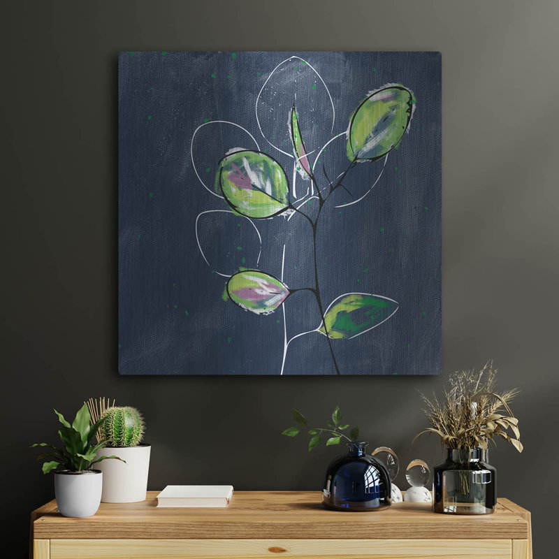 «Eucalyptus On Blue» par Linda Woods, H 24 po x l 24 po