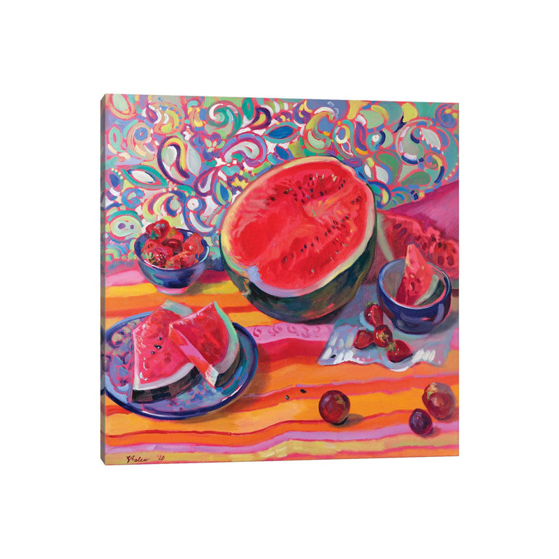 Still Life with Watermelon 1 Piece Wrapped Canvas Painting, 30.48 cm H x 30.48 cm W
