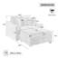 Chaise longue en velours flocon de neige 53,5 po avec tiroir de rangement coulissant et coussins-1539223694