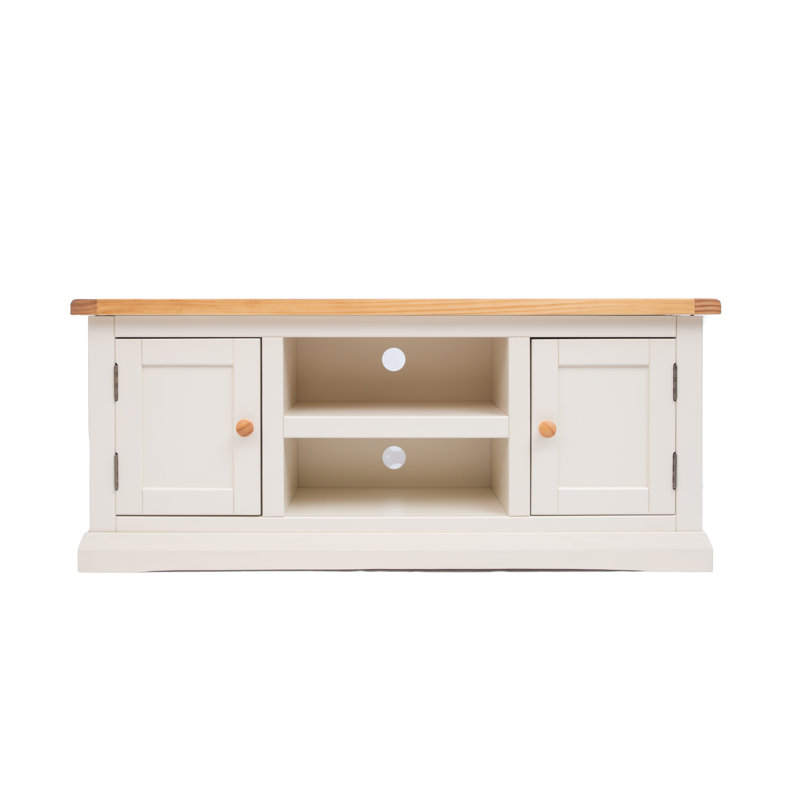 Courtland TV Stand, Beige/White/Yellow