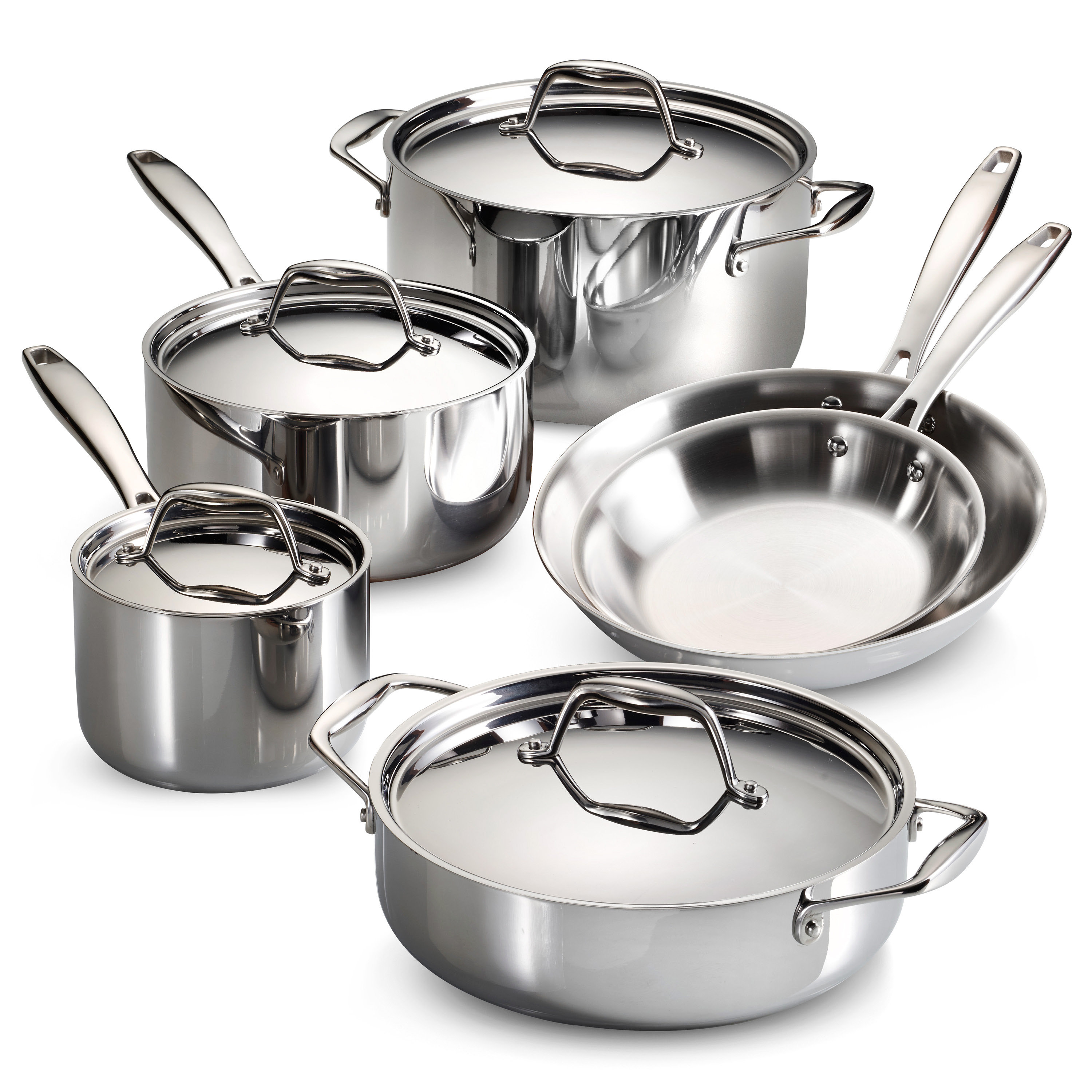 Tramontina Tri-Ply Clad Gourmet 10 Pc Cookware Set & Reviews | Wayfair