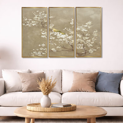 «Cherry Blossom III», reproduction sur toile flottante 3 pièces