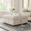 Repose-pieds avec rangement Rez, siège relevable carré de 40 po, chenille gris taupe