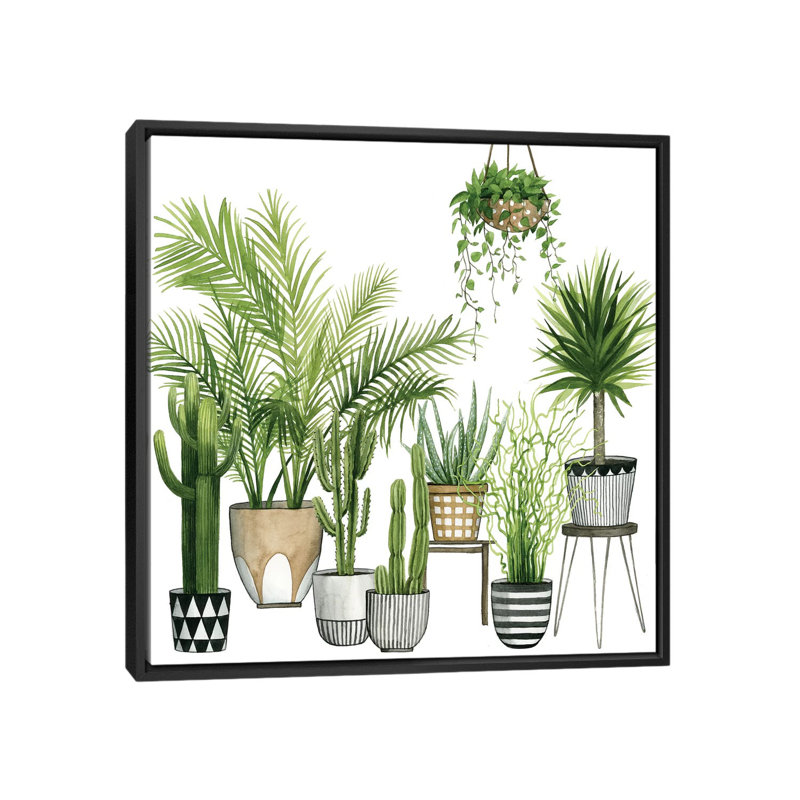 « plante refuge ii », reproduction d’impression sur toile, H 37 po x l 37 po x P 1,5 po, Toile avec cadre flottant noir
