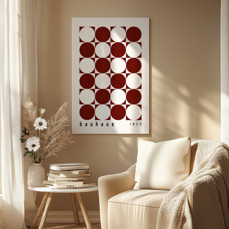 Impression sur toile bourgogne Bauhaus, Toile tendue, H 12 po x l 8 po x P 1,25 po