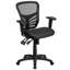 Chaise de bureau ergonomique multifonctionnelle en filet avec dossier moyen et accoudoirs réglables Wolfe