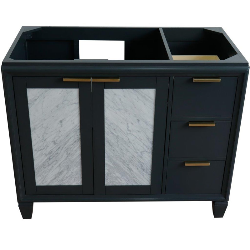 Base de meuble-lavabo simple 42 po avec miroir Schreck, Gris foncé