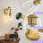 Modern Gold Swing Arm Wall Sconce, 1-Light Iron Sconce Lighting for Bedroom, Bathroom, Living Room & Hallway