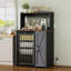 Mini armoire de réfrigérateur avec espace de rangement, armoire à café, support à micro-ondes avec prise, tablette réglable et dispositif anti-basculement, convenant à la cuisine, à la salle à manger et au bureau-126458543