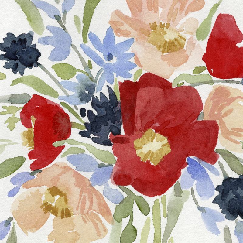 Indian Summer Bouquet II by Emma Caroline - Wrapped Canvas Painting, 76cm H x 76cm W