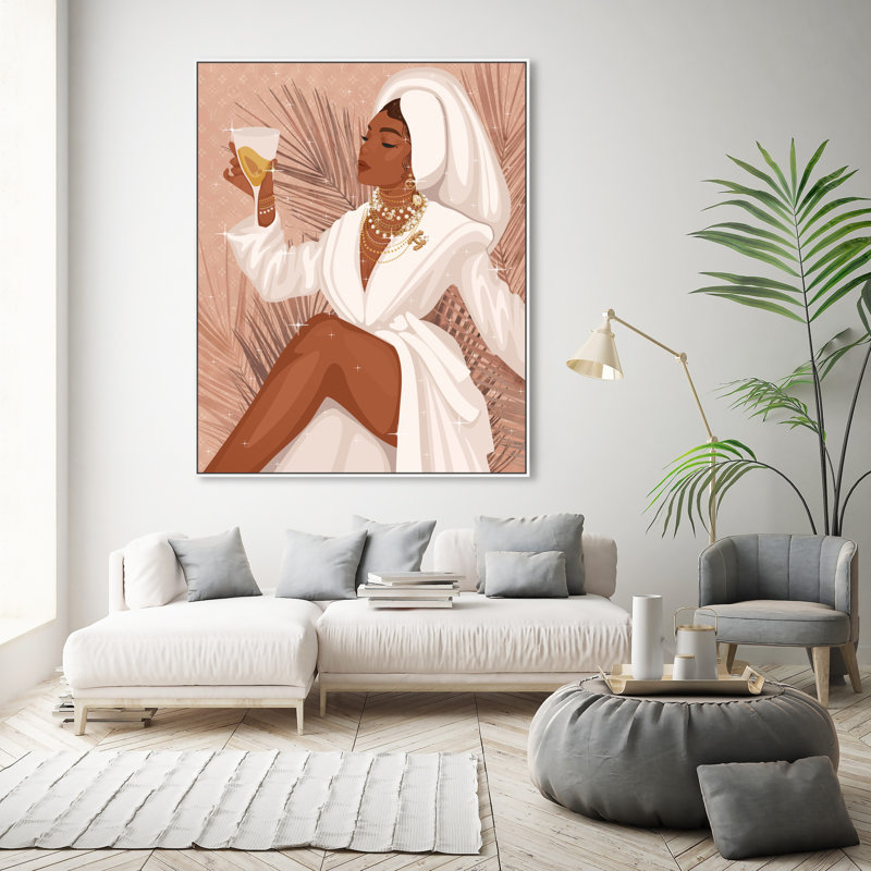 Absolute Fab Girl - Impression sur toile, Toile avec cadre flottant blanc, H 46 po x l 37 po