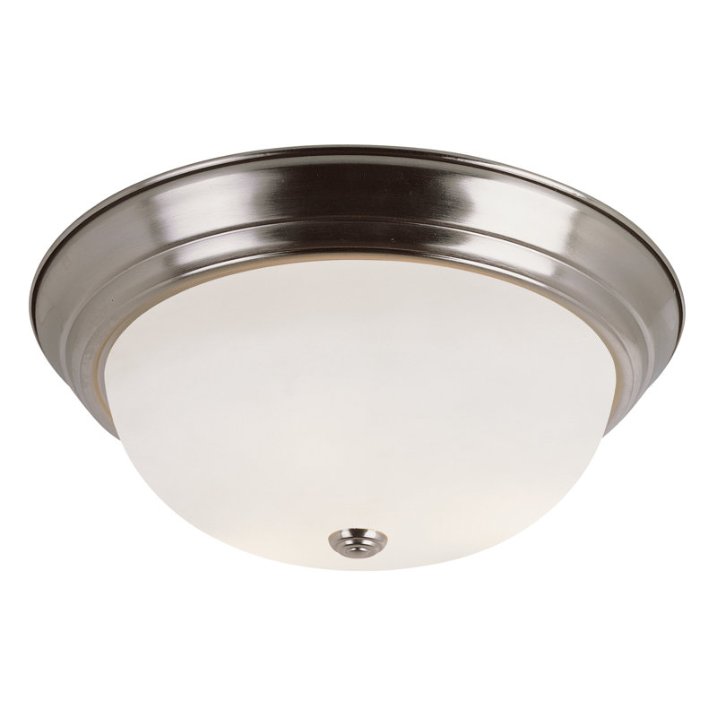 Earp Glass Flush Mount, 6" H x 11" W, Brushed Nickel