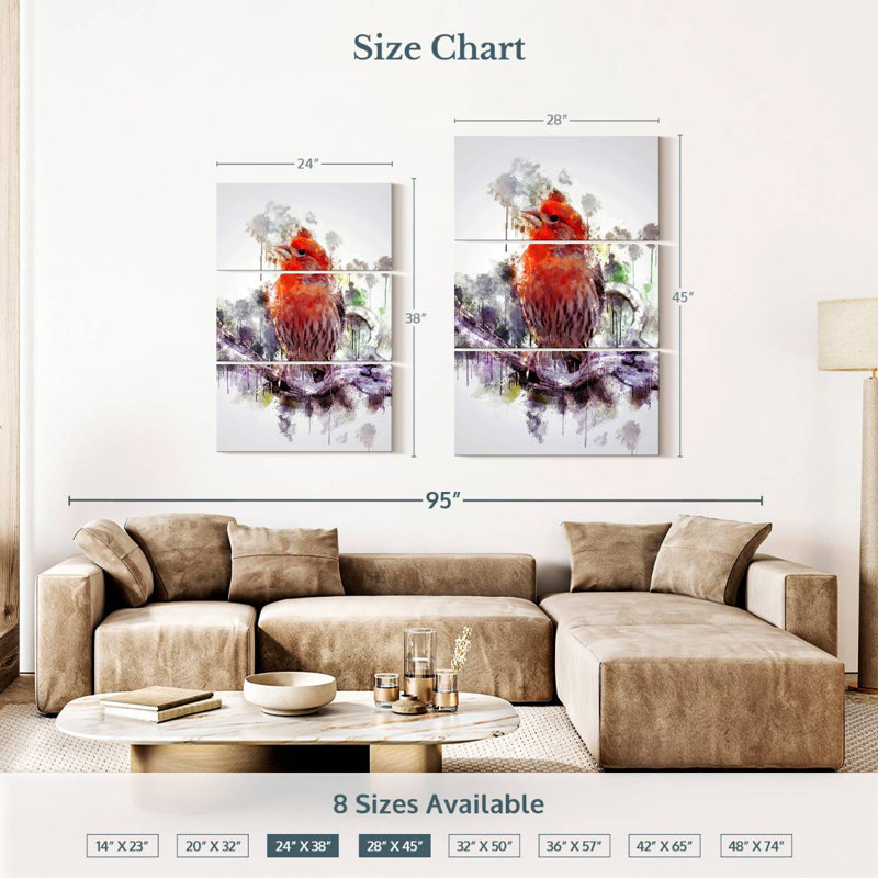 Brampt House Finch, 38" H x 24" W