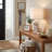 Resin Doodle Dog Table Lamp With Linen Shade-2123163930