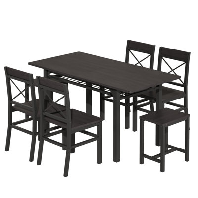 6 - Person Farmhouse Rectangular Solid Wood Dining Set