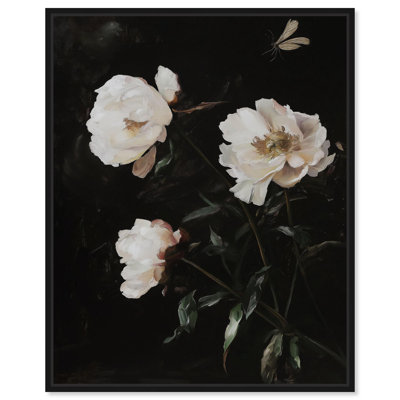 Peony Nocturne sur toile, fleurs élégantes et foncées par Art Remedy