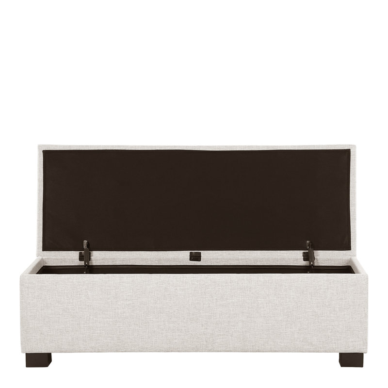 Mesina Polyester Blend Upholstered Storage Bench, Beige
