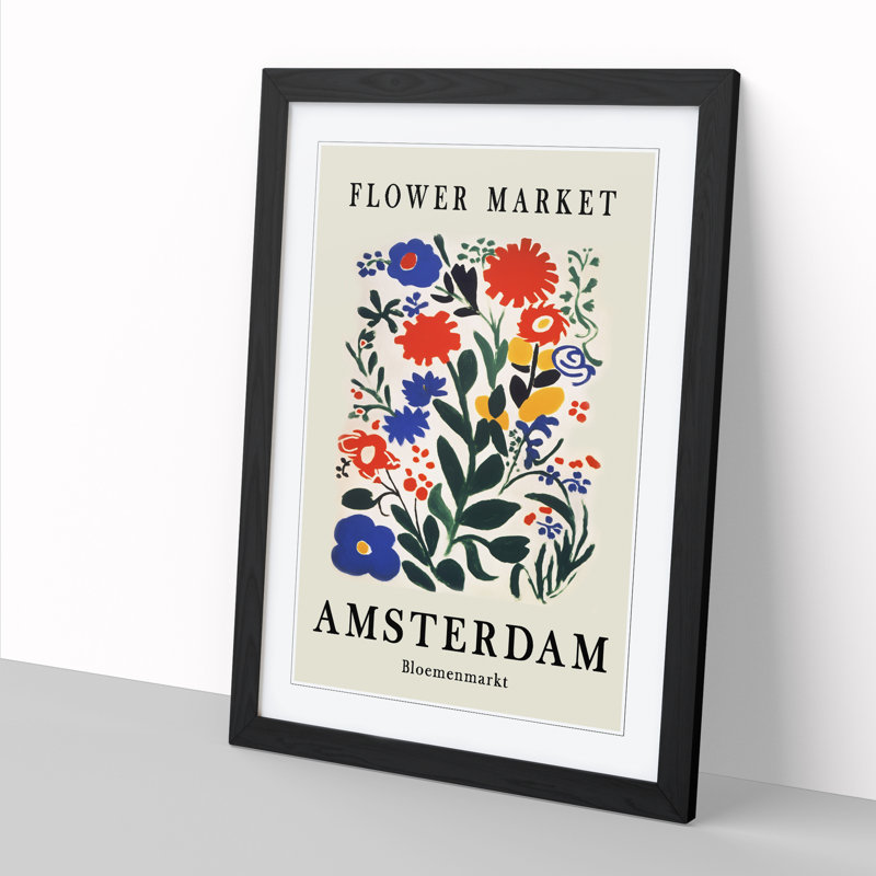Amsterdam Flower Market Exhibition No.2 - Single Picture Frame Print on Wood, 64cm H x 46cm W x 2cm D