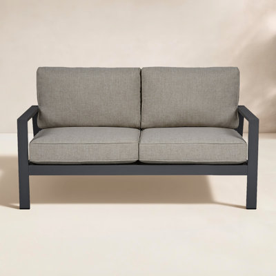 Aegean 55" Metal Outdoor Loveseat With Cushions by Real Flame by Real Flame