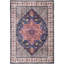 Purple Navy Traditional Washable Area Rug 200x290cm, Low Pile Non Slip Non-Shedding Indoor Rug