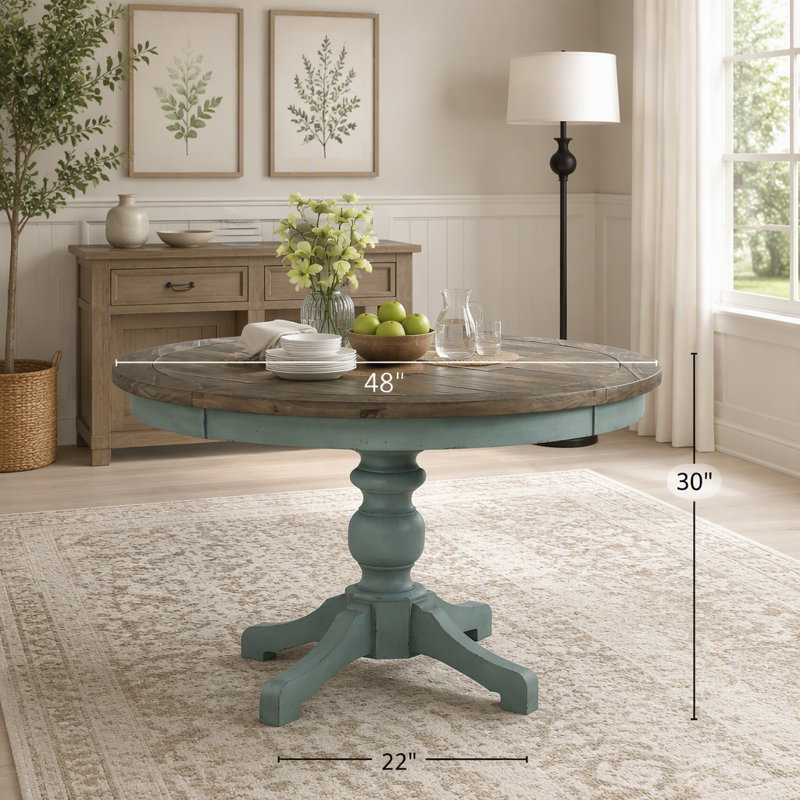 Table de salle à manger ronde, Brun