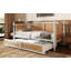 Lit de jour simple en rotin de style traditionnel avec lit gigogne simple pour un espace limité, chambre d'amis, aucun sommier nécessaire