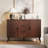 47.2"W 2 - Door Sideboard Storage Cabinet With 3 Drawers and Sheleves-911945540