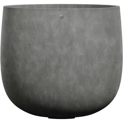 Mondo Large Round Planter - Faux Stone Finish - Fiberglass Indoor/Outdoor and Weather-Resistant Round Planter