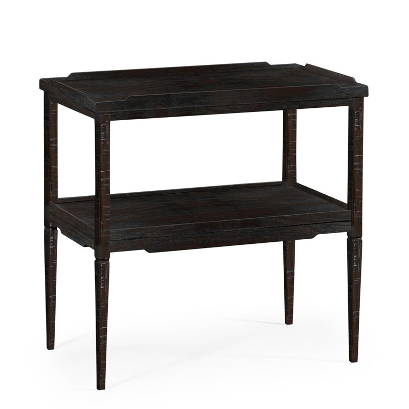 Casually Country Solid Wood Tray Top End Table, Dark Ale