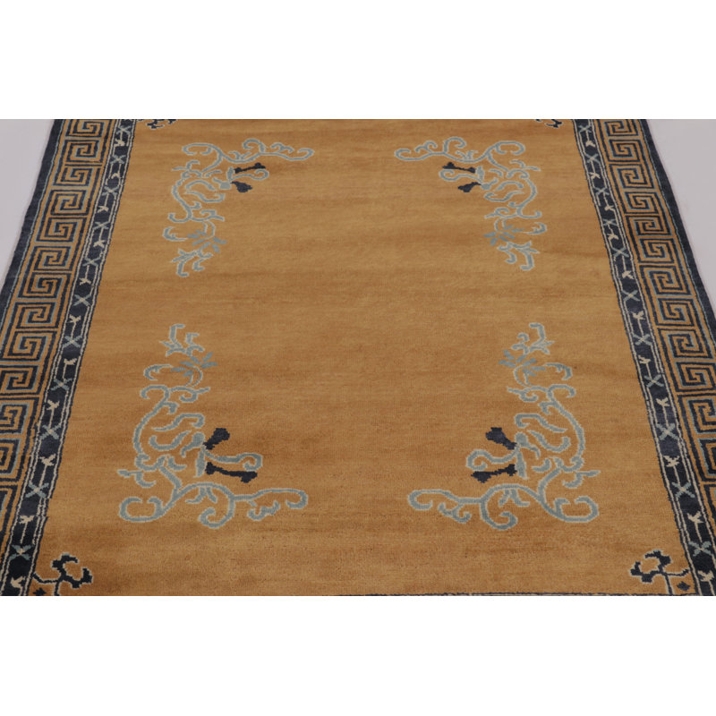 Art Deco One-of-a-Kind 4'4X5'7 Hand Knotted Area Rug