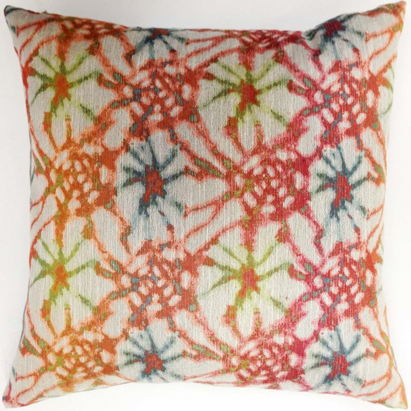 Housse de coussin et insert Peace Out Calypso, Beige/rouge