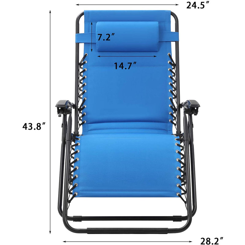 Fauteuil inclinable zéro gravité avec coussin Aava, Bleu