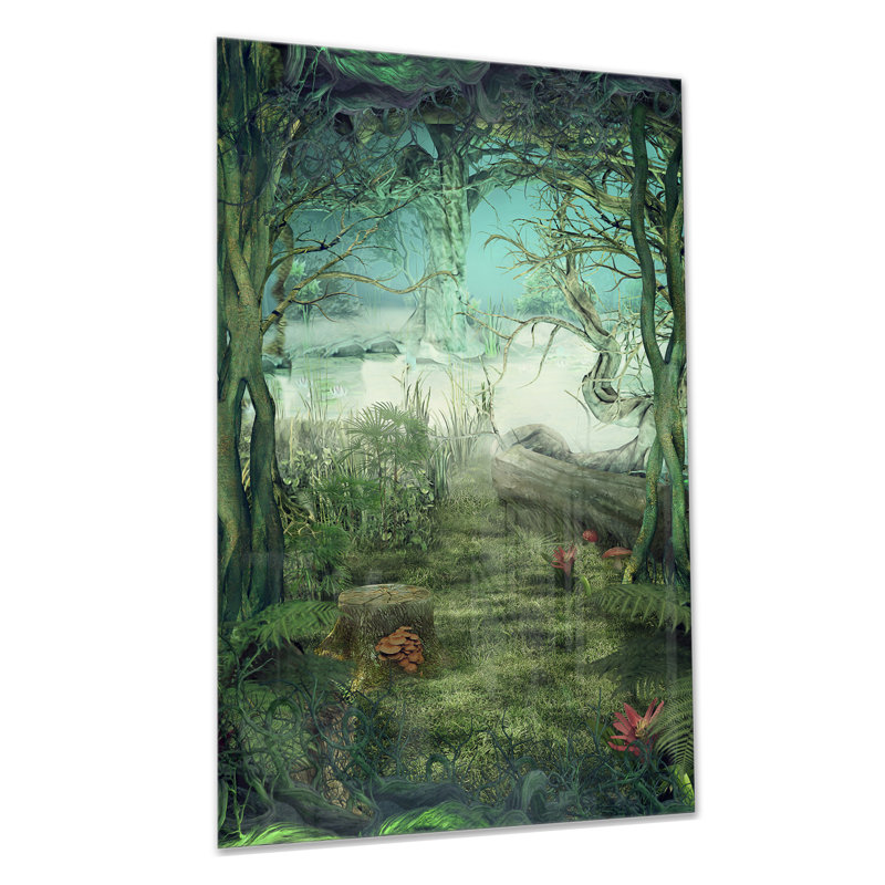 «Green Forest Glade», impression sans cadre sur métal, H 28 po x l 12 po x P 2 po