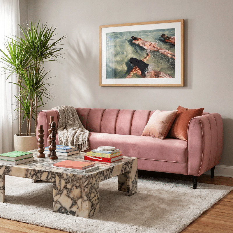 Upholstered 83.25'' Sofa, Blush
