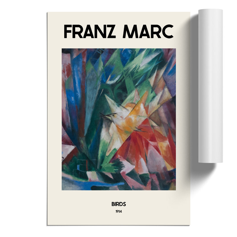 Birds by Franz Marc - No Frame Painting, 59cm H x 42cm W x 0.1cm D