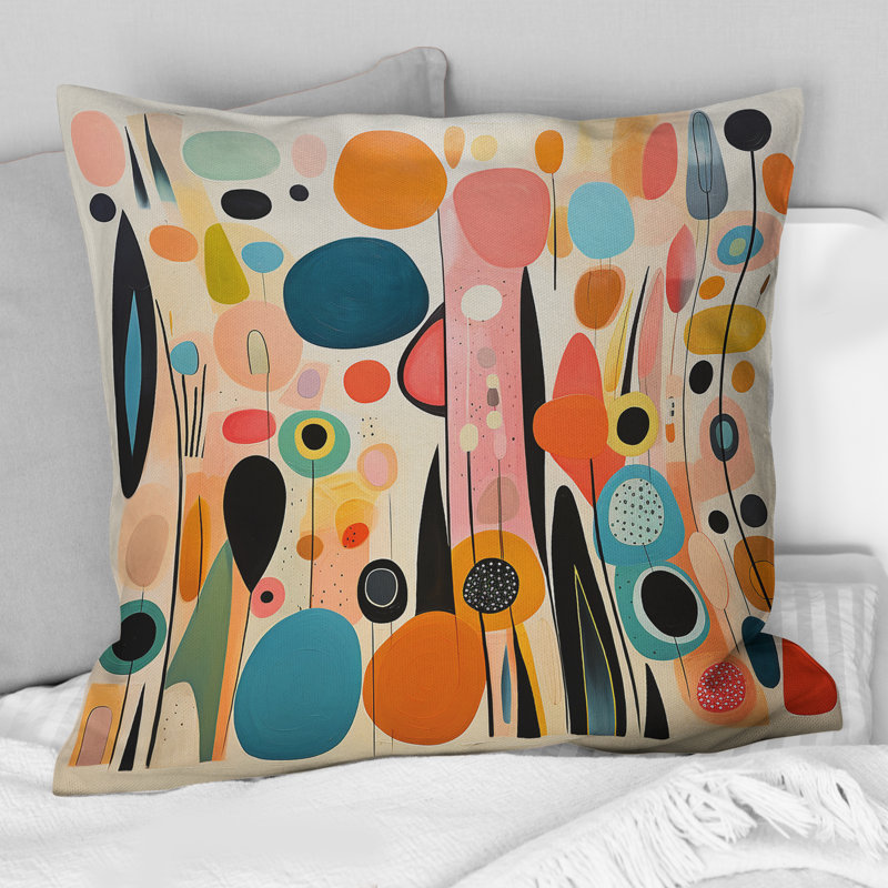 Coussin rose Mid Century Playful Patterns II - Abstract Midcentury