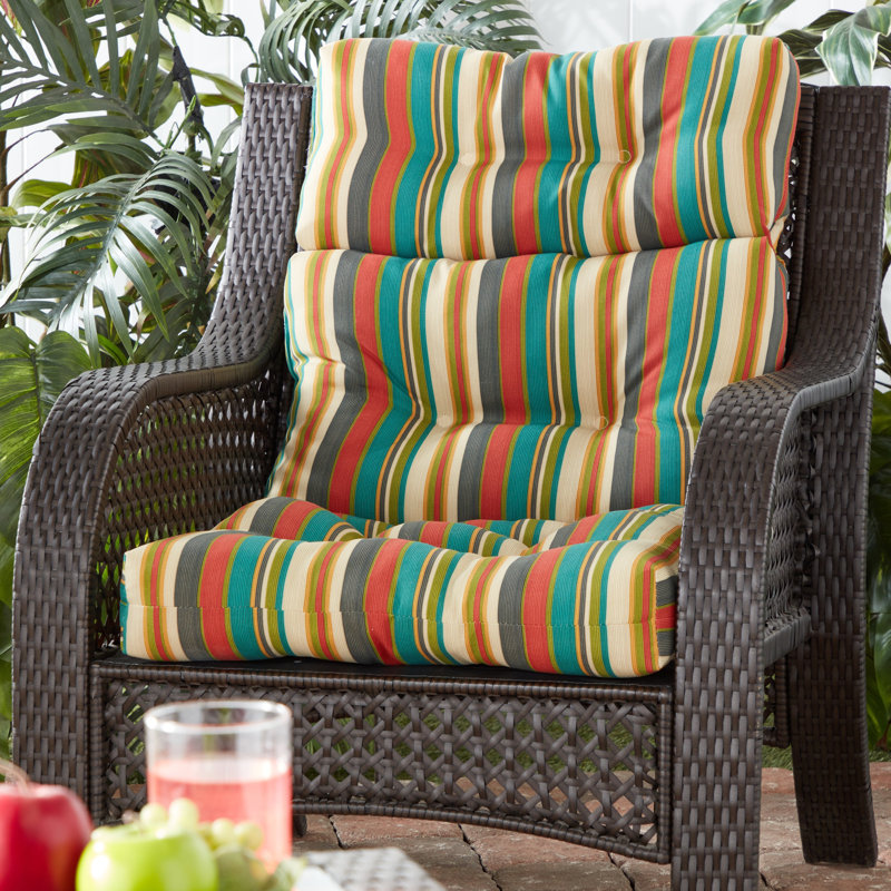 Lester Outdoor High Back Chair Cushion, Esprit Floral, 1