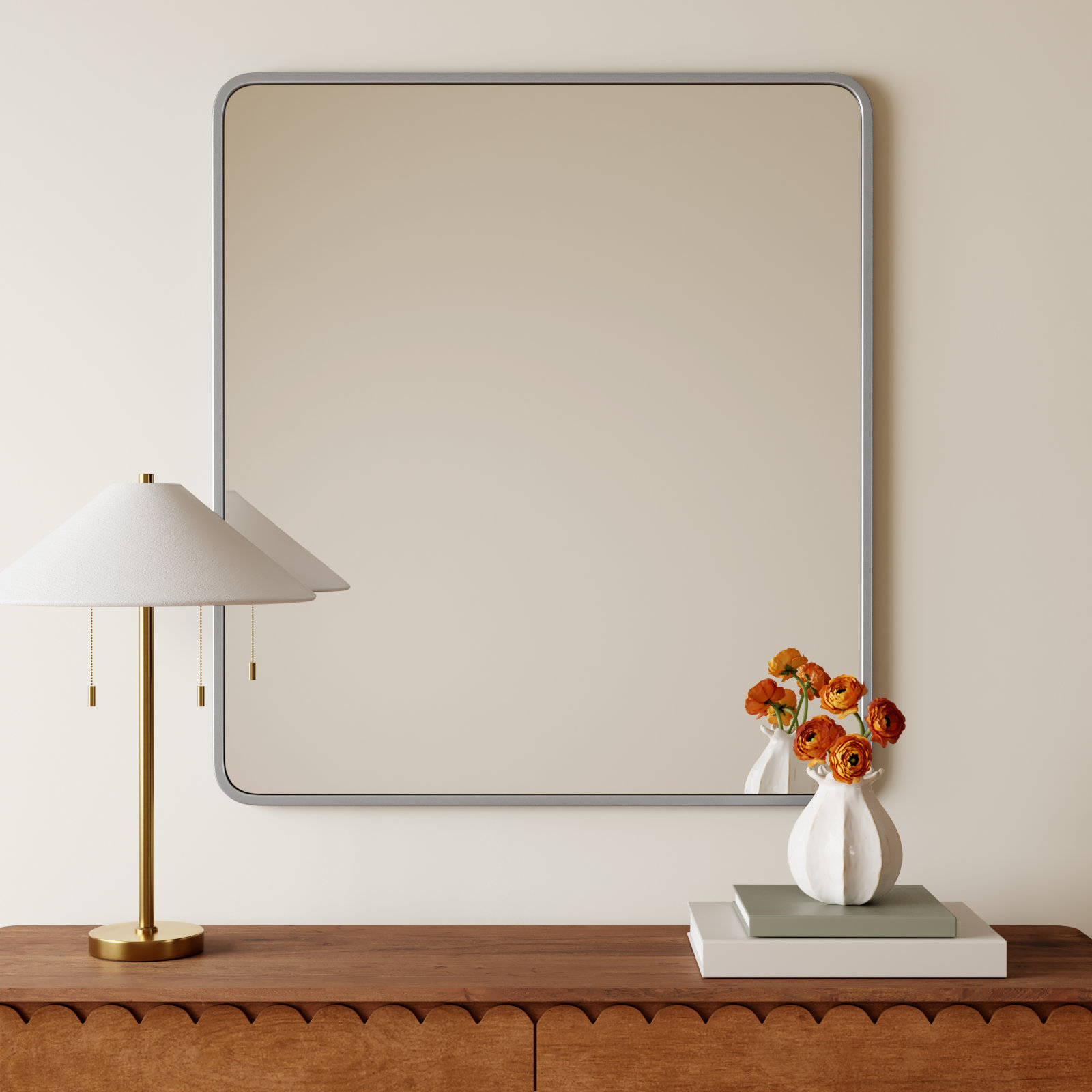 Sabine Accent Mirror, 40'' H x 36'' W, Silver