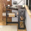 Bureau en coin Lambrecht avec prises et ports USB, bureau d'ordinateur triangulaire avec station de charge, tablette de rangement, bureau d'écriture peu encombrant pour petits espaces-921511289