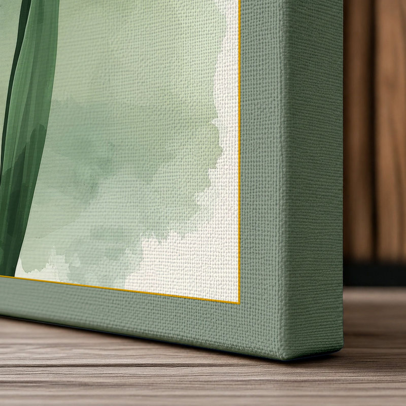 Golden Daffodil Botanical - Wrapped Canvas, Sage Border, 30x20 - 76.2 x 50.8 cm